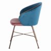 703076 Silla diseño vintage Art Decó metal cobre con terciopelo verde y rosa - Imagen 4