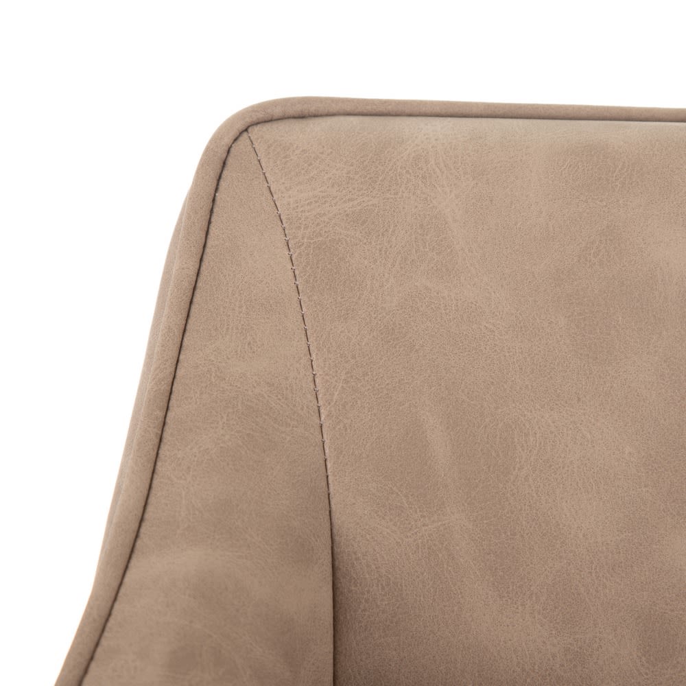 600016 Silla de diseño vintage industrial símil piel beige y patas metal - Imagen 8