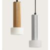 C1279 Lámpara de techo de diseño moderno FOCUS metal oro o plata y tulipa alabastro
