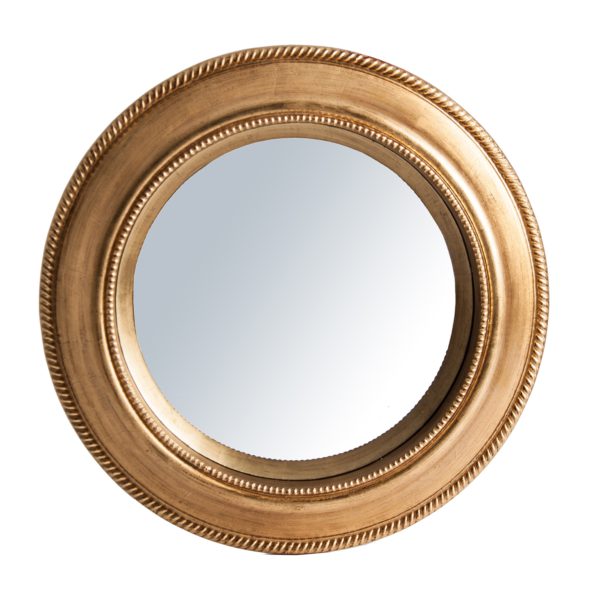 27358 Espejo decorativo redondo de diseño clásico 81 resina color oro