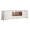 21230 Mueble de televisión de diseño rústico provenzal LEUCA 200 madera blanco y natural - Imagen 3
