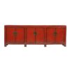JM249 Aparador de diseño oriental 257 madera antigua rojo con desgastes - Imagen 4
