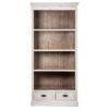 20347 Estantería de diseño provenzal LEUCA 90 madera de pino natural y blanco envejecido - Imagen 2