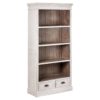 20347 Estantería de diseño provenzal LEUCA 90 madera de pino natural y blanco envejecido - Imagen 3