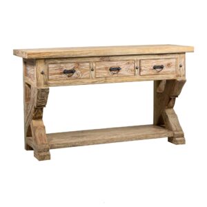 719600 Consola de diseño rústico 140 madera de teca natural