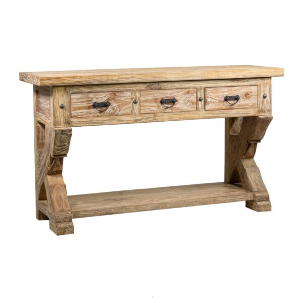 719600 Consola de diseño rústico 140 madera de teca natural