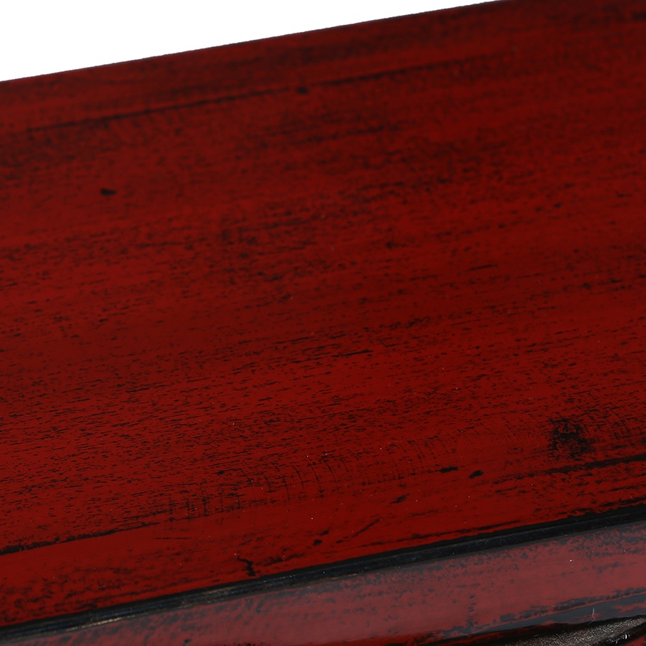 BB917 Consola de diseño oriental 100 madera rojo oscuro con desgastes - Imagen 2