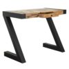 152688 Escritorio de diseño industrial 100 madera de mango y hierro color negro - Imagen 3