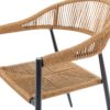 732384 Sillón con reposabrazos para exterior NESKA aluminio grafito y ratán sintético - Imagen 2