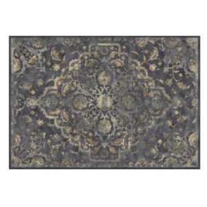 25282 Alfombra de diseño clásico ANXELA 340x240 viscosa tonos oscuros acabado desgastado