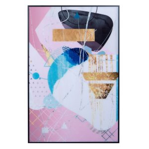 Lienzo serigrafiado acrílico diseño abstracto multicolor