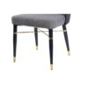 902017 Silla de diseño vintage WICHITA tapizada negro y gris con patas de hierro - Imagen 3