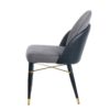 902017 Silla de diseño vintage WICHITA tapizada negro y gris con patas de hierro - Imagen 4
