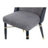 902017 Silla de diseño vintage WICHITA tapizada negro y gris con patas de hierro - Imagen 6