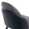 902017 Silla de diseño vintage WICHITA tapizada negro y gris con patas de hierro - Imagen 8