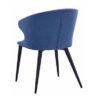 MIKA Silla de diseño moderno madera de fresno y tapizado azul ribete naranja - Imagen 2