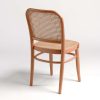 MONACO Silla de diseño vintage madera con asiento y respaldo de ratán