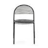25696/00 Silla diseño moderno industrial metal negro con cojín polipiel - Imagen 2