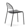 25696/00 Silla diseño moderno industrial metal negro con cojín polipiel - Imagen 3
