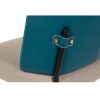 Silla diseño vintage Art Decó tapizado tela y polipiel azul 7