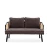 25741/00 Sofá de diseño vintage 150 madera negro y respaldo ratán - Imagen 2