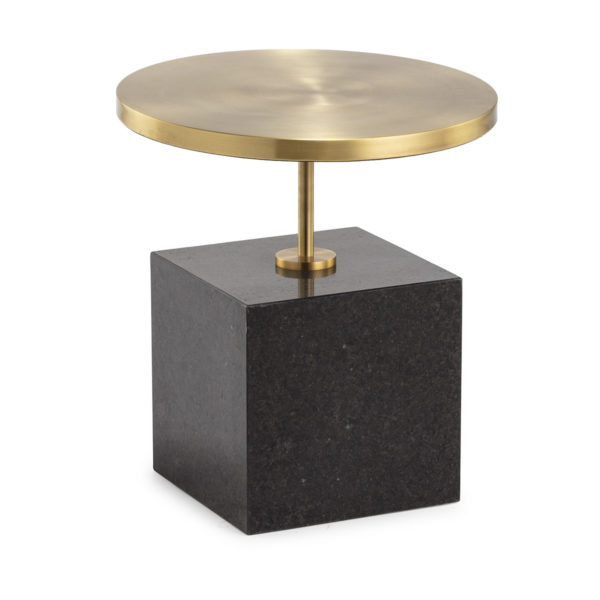 65868/00 Mesa auxiliar diseño Art Decó 61 granito negro y metal dorado