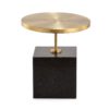 65868/00 Mesa auxiliar diseño Art Decó 61 granito negro y metal dorado - Imagen 2