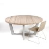 Mesa de comedor redonda para exterior 160 madera y pata color topo (2)