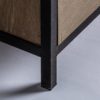 28952 Mesita de noche de diseño industrial STEKI 60 madera acabado natural y hierro negro - Imagen 6