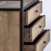 28952 Mesita de noche de diseño industrial STEKI 60 madera acabado natural y hierro negro - Imagen 7