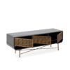 66606/00 Mueble de televisión diseño vintage Art Decó 138 metal negro con dorado - Imagen 3