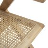 Sillón o silla con reposabrazos diseño vintage madera roble y ratán color natural 5