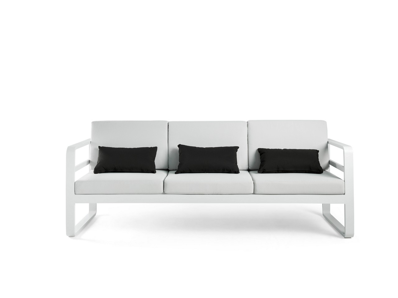 descuento hielo Joven 10336 Sofá de 3 plazas para exterior diseño moderno TECNO 214 aluminio y  tapizado blanco | PRIMERA AVENIDA