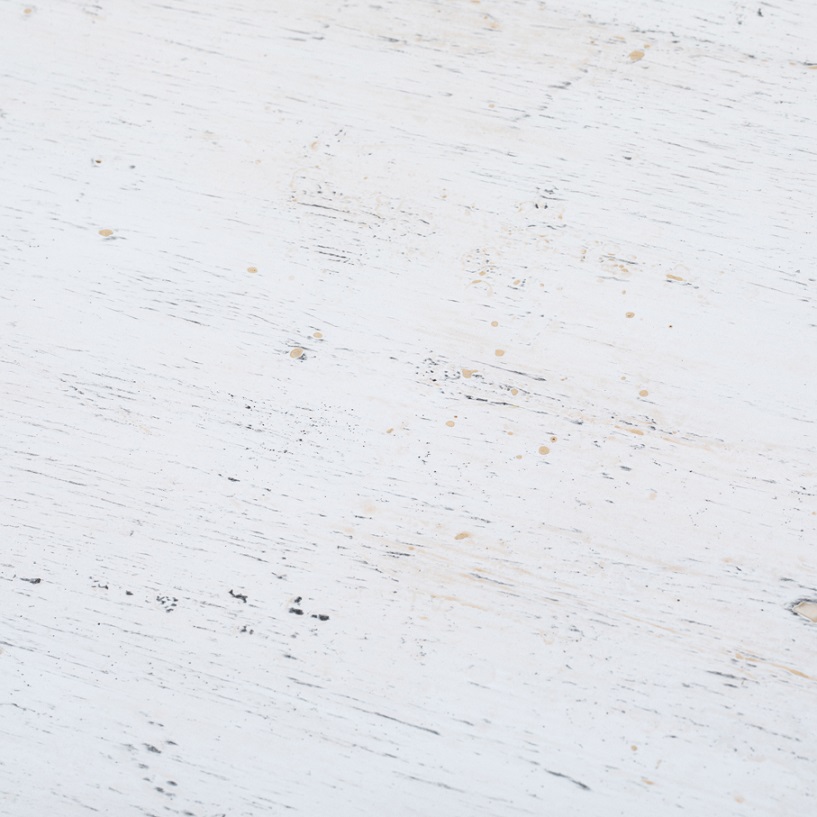 NT464 Aparador de diseño oriental 248 madera blanco con desgastes y dibujos flores - Imagen 2