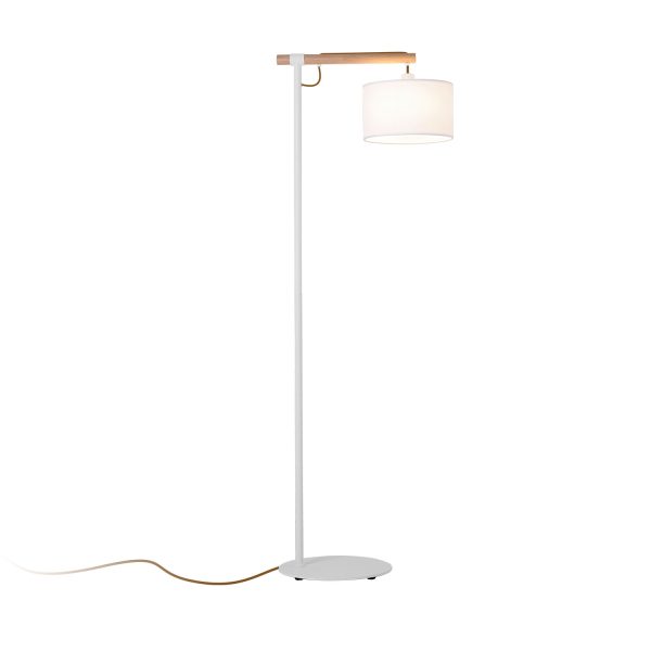 ML2117-WH Lámpara de pie diseño nórdico 145 metal y tela blanco con madera