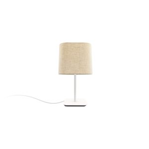 MT2120-WH Lámpara de sobremesa diseño moderno 46 metal blanco pantalla tela beige