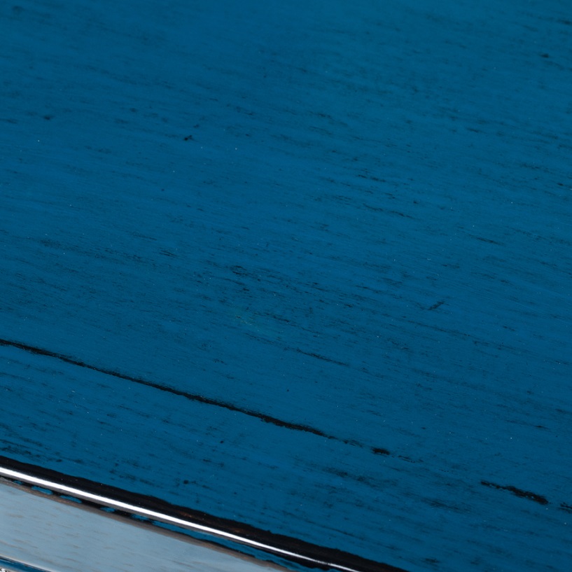 BE258 Mueble de televisión diseño oriental 170 madera azul con desgastes - Imagen 2