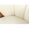 Sillón diseño vintage madera de roble y terciopelo blanco 8