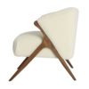 930004 Butaca de diseño vintage BOUCLE KIRKENES madera roble y tapizado blanco - Imagen 3