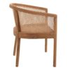 601220 Sillón o silla con reposabrazos diseño vintage madera de teka y respaldo ratán - Imagen 4