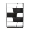 76443/01 Estantería de diseño moderno 180 madera acabado negro - Imagen 2