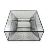 Mesa de centro cuadrada diseño moderno metal negro y cristal transparente 4