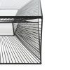 Mesa de centro cuadrada diseño moderno metal negro y cristal transparente 5