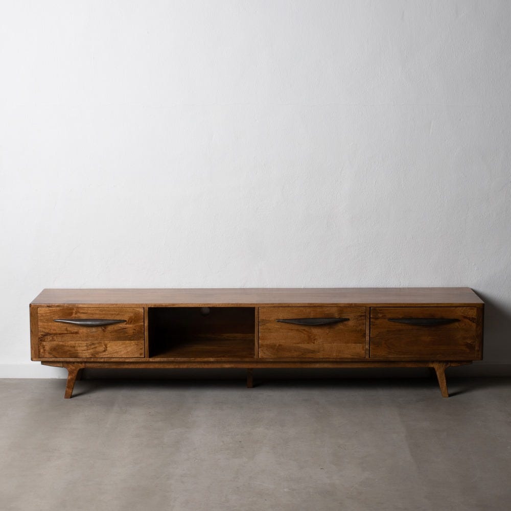 603040 Mueble de televisión diseño vintage colonial 210 madera mango marrón