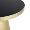 27804 Mesa de centro redonda de diseño Art decó AIGEN Ø90 acero dorado y espejo negro - Imagen 2