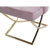 914026 Silla de diseño vintage BRUNY capitoné terciopelo rosa y patas de hierro dorado - Imagen 6
