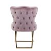 914026 Silla de diseño vintage BRUNY capitoné terciopelo rosa y patas de hierro dorado - Imagen 4