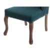 914009 Sillón de diseño clásico NELSON tapizado lino capitoné verde oscuro y tachuelas - Imagen 6