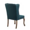 914009 Sillón de diseño clásico NELSON tapizado lino capitoné verde oscuro y tachuelas - Imagen 3
