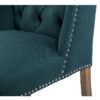 914009 Sillón de diseño clásico NELSON tapizado lino capitoné verde oscuro y tachuelas - Imagen 2